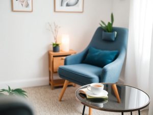 Spațiu confortabil pentru consultații de sănătate mintală.