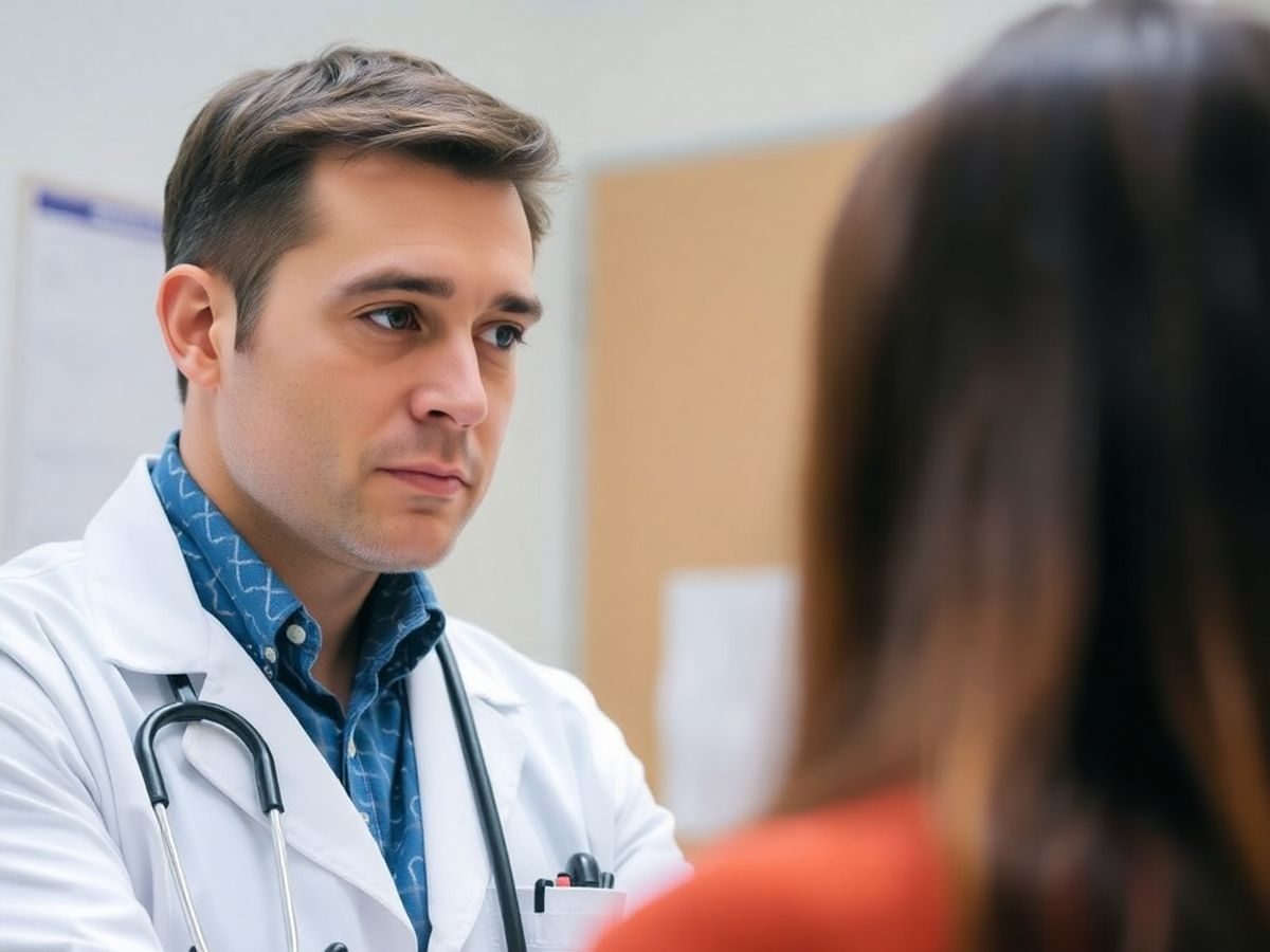 Doctor endocrinolog examinând un pacient