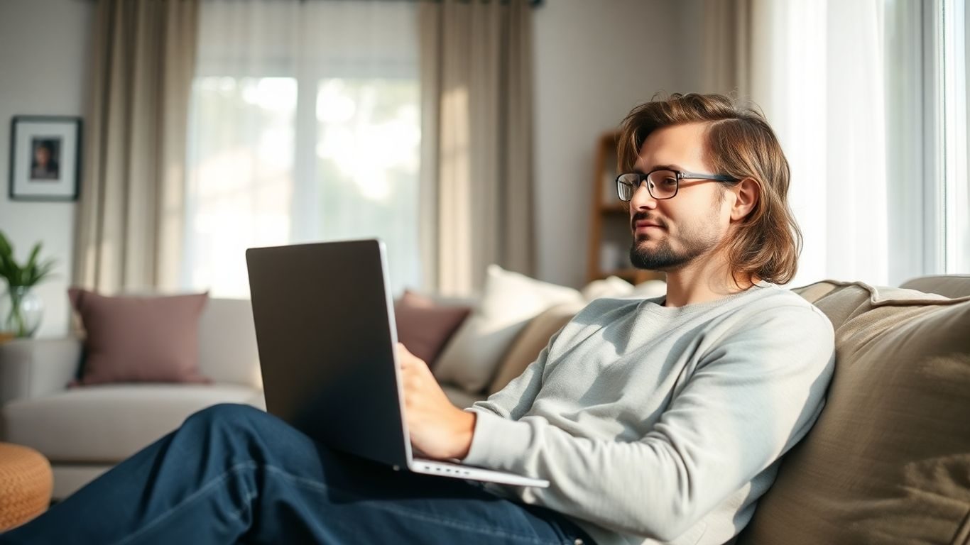 Femeie zâmbind în timp ce vorbește pe laptop